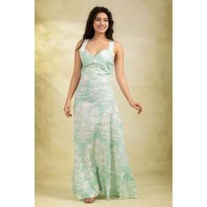 ชุดเดรสยาวพิมพ์ลายบล็อกผ้าฝ้ายอินเดียสำหรับผู้หญิง, ชุดเดรสแม็กซี่สไตล์โบฮีเมียน, ชุดฤดูร้อนที่ใส่สบาย - Product Image 5