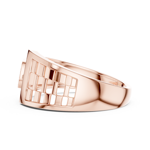 Anillo de diamantes cultivados en laboratorio con corte redondo, diseño único Dynasty Edge, engastado en oro rosa de 18 quilates, para boda, compromiso y uso diario para hombres. - Product Image 3