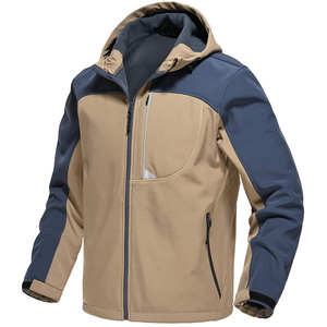 Veste softshell zippée pour homme, légère, thermique, pour entraînement en extérieur, usage quotidien, hydrofuge, fabrication OEM ODM sur mesure - Product Image 1