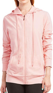 Sweat à capuche zippé pour femme, personnalisable avec logo, en molleton décontracté, vente en gros OEM - Product Image 5
