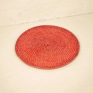 Juego de Posavasos de Ratán Tejido Naranja, Mantel Individual para Tazas, Vasos y Jarras, Protección de Mesa para Cafeterías, Oficinas y Hogares, Venta al por Mayor desde India - Product Image 3