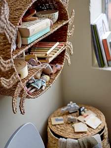 Estante infantil de alta calidad con forma de cangrejo, decoración de pared de mimbre natural para habitación infantil, adorable almacenamiento y exhibición para guardería. - Product Image 5