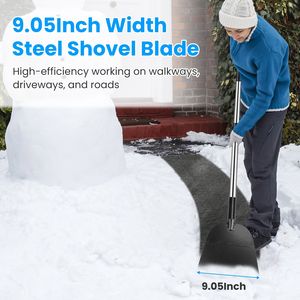 Pala para Nieve Plana de 53 Pulgadas, Raspador de Hielo de Acero al Manganeso, Herramienta para Remover Hielo de Caminos y Entradas, Limpieza de Jardines - Product Image 2