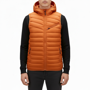 High Quality OEM Custom Lightweight <b>Warm</b> Winter Zipper Sleeveless Puffer <b>Jacket</b> Custom Size Mens Sleeveless Puffer <b>Jacket</b> OEM - Product Image 1