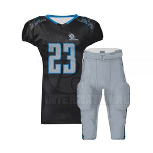 Conjunto de Uniforme de Fútbol Americano Personalizado, Jersey y Pantalones Unisex para Equipo, Transpirable, de Secado Rápido, Poliéster/Algodón, Cuello en V, OEM, ODM, Venta al Por Mayor - Product Image 1
