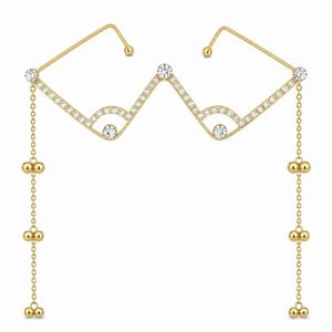 Fashion AD Rimless Lensless <b>Eyewear</b> with Decorative Chains and Ghungroo Party Accessory for Women and Girls - Product Image 1