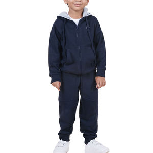 Conjuntos deportivos personalizados con capucha para niños, sudadera con capucha de algodón con cremallera, pantalones deportivos a juego, sudaderas con capucha, conjunto deportivo, ropa informal para niños - Product Image 1