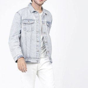 Factory Manufacture New Arrival Long Sleeve Men Jeans <b>Jacket</b> Front Logo Customized Wholesale 100% Cotton Breathable Casual - Product Image 5
