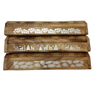 Porte-diffuseur d'encens et d'aromathérapie en bois avec motif imprimé - Product Image 4