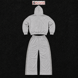 Conjunto Deportivo Premium Plateado para Hombre, Sudadera con Cremallera Completa y Pantalones Jogger, Estilo Casual Oversize, Ropa Deportiva para Gimnasio - Product Image 6