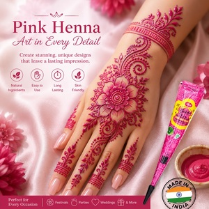 กรวยเฮนน่าอินเดียแบบกึ่งถาวรสำหรับเพ้นท์ร่างกาย ลายสักชั่วคราว สีมารูนสำหรับเพ้นท์แขนและร่างกาย - Product Image 1