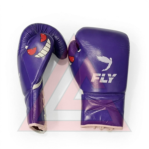 Factory Manufacture Custom Made Purple Fly Boxing <b>Gloves</b> 100% Original Leather Professional Pro Punching Fly Boxing <b>Gloves</b> - Product Image 6