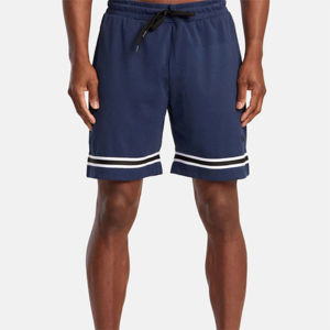 Shorts Bermuda en toile bleu marine pour homme, taille mi-haute, fermeture à cordon, séchage rapide, respirant, style décontracté, 100% polyester - Product Image 3