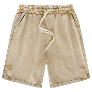 Pantalones Cortos con Cordón Ajustable, Lavado Ácido, 100% Algodón, Estilo Vintage, para Gimnasio, Ropa Deportiva, Venta al Por Mayor de Fábrica - Product Image 3