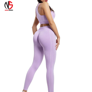 OEM Services Latest Style <b>Women</b> Yoga Set High Quality Solid Elastic Waist Custom Design 2 Piece Water Resistant Legging Yoga Set - Product Image 3