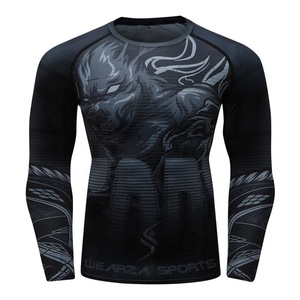 MMA Rash Guard Calidad superior Rash Guard diseño personalizado 100% Poliéster Camisa de compresión MMA Rashguards - Product Image 1
