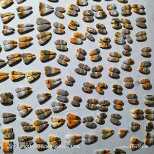 Pierre précieuse naturelle Jaspe Abeille Cabochon Formes Assorties, Paire Assortie pour Boucles d'Oreilles 10-25mm 3-5g Khushi Gems Stone Silver - Product Image 6