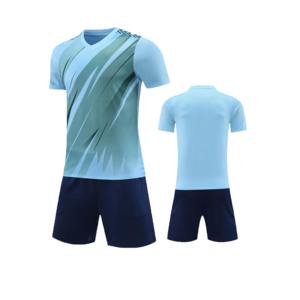 Ensemble d'uniformes de football personnalisés pour hommes, bleu foncé dégradé, manches courtes, respirant, séchage rapide, léger, tenue d'équipe - Product Image 6