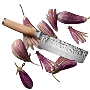 Cuchillo Nakiri de 5.5 Pulgadas, Hoja de Acero Inoxidable Damasco, Mango de Madera Blanca, Cuchillo Japonés para Cortar y Rebanar Vegetales, Cuchillo de Cocina para Chef - Product Image 6