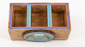 Organizador de Cubiertos de Madera de Mango Sólida Hecho a Mano, Porta Utensilios de Cocina, Caja de Almacenamiento de Servilletas, Organizador para Mesa de Comedor - Product Image 4