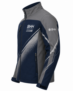 Custom Men Softshell <b>Jacket</b> <b>Waterproof</b> Windproof Outdoor Sports Workwear Full Zip Stand Collar Reflective Print OEM Wholesale - Product Image 3
