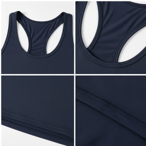 Débardeur pour homme bleu marine respirant 100% coton, col rond, décontracté, pour l'entraînement, couleur unie, design tricoté, logo sur le devant - Product Image 6