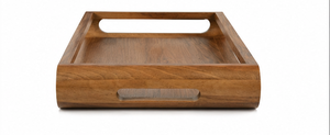 Bandeja de Servicio de Madera de Acacia Sólida de Primera Calidad, Bandeja de Desayuno de Madera, Bandeja para Servir Café con Asas, Bandeja para Hotel y Restaurante - Product Image 3