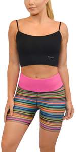 Shorts Deportivos de Cintura Baja con Estampado Floral para Mujer, Transpirables, de Punto, Corte Regular, Cierre con Cordón, Spandex, Algodón, Secado Rápido - Product Image 1