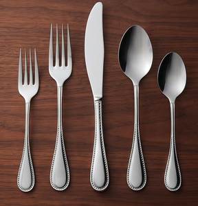 Ensemble de couverts en acier inoxydable finition miroir argentée, élégant, pour la maison, la salle à manger, la cuisine, le restaurant et l'usage quotidien - Product Image 1
