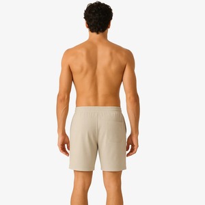 Pantalones Cortos de Algodón Personalizados para Hombre, con Borde sin Rematar, Estilo Vintage Lavado y Desteñido, Estilo Urbano, Cintura Media con Cordón Ajustable - Product Image 2