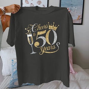 Cheers to 50 Years t-shirt femme en pur coton coupe confortable - Product Image 5