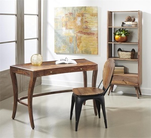 Organizador de Escritorio Industrial de Madera Sheesham con Estructura de Acero - Venta al por Mayor - Product Image 2
