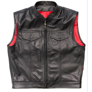 Chaleco de Cuero para Motociclistas, Estilo Moderno, Duradero, Suave, Cómodo, Ligero, Resistente al Viento, Estilo Urbano Premium, 1 Pieza - Product Image 1