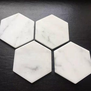 Juego de cuatro posavasos de mármol italiano con base de corcho para decoración de mesa DIY - Product Image 1