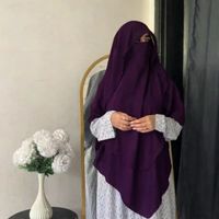 Longue Écharpe Hijab Niqab Modeste Unie à Col Montant et Manches Amples en Polyester Respirant, Coupe Ample, Toutes Saisons, Couverture de Prière