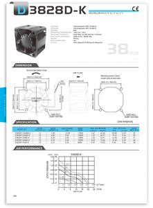Sym Bang D3828D-K พัดลมอุตสาหกรรม12V DC แรงดันสูง38X38X28มม. พร้อมใบมีดพลาสติกรับประกัน1ปี - Product Image 5