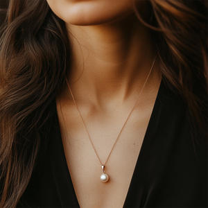 Collier à pendentif en perles en acier inoxydable plaqué or PVD 18 carats personnalisé sans ternissement pour femmes bijoux - Product Image 5