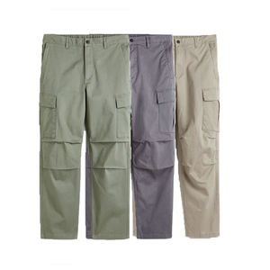 Factory OEM Custom Elastic Waist Loose Fit Utility Pockets <b>Work</b> <b>Pants</b> Casual Streetwear Trousers Baggy Twill <b>Cargo</b> <b>Pants</b> for Men - Product Image 1