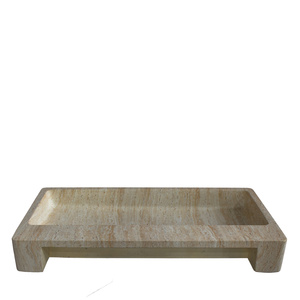 Évier rectangulaire en GFRC à poser sur le comptoir, poli, design moderne, résistant à l'eau et écologique pour salle de bain - Product Image 4