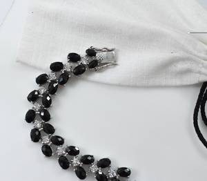 Black Onyx <b>Bracelet</b> 925 Sterling <b>Silver</b> Gemstone Jewelry Lightweight Elegant Minimal <b>Bracelet</b> For Women Gift - Product Image 3