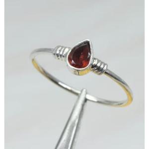 Special Design Red <b>Garnet</b> Bezel Setting 925 Sterling <b>Silver</b> Gemstone <b>Ring</b> Handmade Fine Jewelry for Wedding Gift - Product Image 3