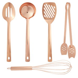 Copper Cooking Spoon 5 PCS In Rose Gold Color <b>Kitchen</b> <b>Tools</b> And <b>Gadgets</b> 100% Pure Copper Cooking Sale - Product Image 1