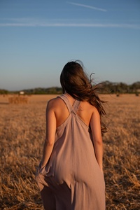 Vestido Maxi Boho de Algodón Crudo para Mujer, Talla Única, Ligero, Corte Holgado y Fluido, Tendencia 2026 - Product Image 3