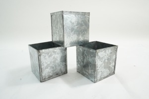 Vintage Galvanized Garden Planter <b>Square</b> Metal Container Ideal For Flower <b>Pot</b> For Fresh Blooms And Patio planter From India - Product Image 1