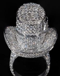 Luxury VVS Moissanite Top Hat Pave Setting 925 Sterling <b>Silver</b> Iced Hip Hop Statement <b>Ring</b> for <b>Men</b> GRA Certified - Product Image 3