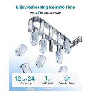 Dispenser d'Acqua 4 in 1 con Fabbricatore di Ghiaccio a Cubetti, Filtro RO a 6 Stadi, Acqua Calda e Fredda a Temperatura Ambiente - Product Image 3