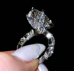 CONCEPTION Luxury Marquise Cut Moissanite Engagement <b>Ring</b> <b>925</b> <b>Silver</b> Floral Prong Setting GRA Certified Wedding <b>Ring</b> for Women - Product Image 6