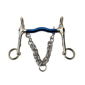 Bocado de Acero Inoxidable para Caballo con Anillo Suelto y Boquilla Azul, Tamaño Personalizado - Product Image 5