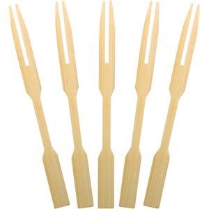 Forchettine da cocktail e antipasti in bambù da 3,5 pollici, mini forchette e stuzzicadenti per cocktail e antipasti - Product Image 1