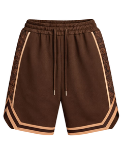 Shorts de basketball marron beige pour hommes, respirants, séchage rapide, pour entraînement sportif, gym, course à pied, athlétiques, taille élastique, fabricant - Product Image 1
